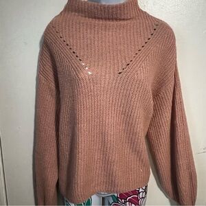Francesca’s Collections Mock a neck Knit Sweater Pink